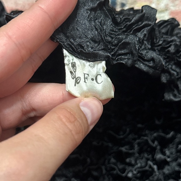 Black Ruffled Top - Picture 2 of 3